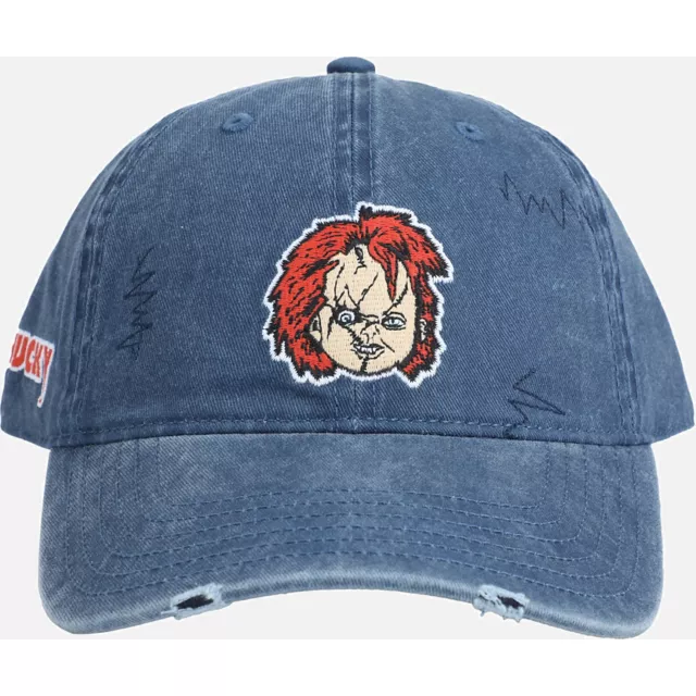 Distressed Blue Chucky Dad Hat at Spencer's