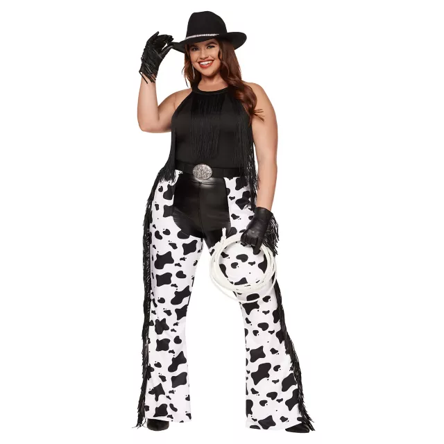 Adult Cow Print Plus Size Chaps at Spirit Halloween