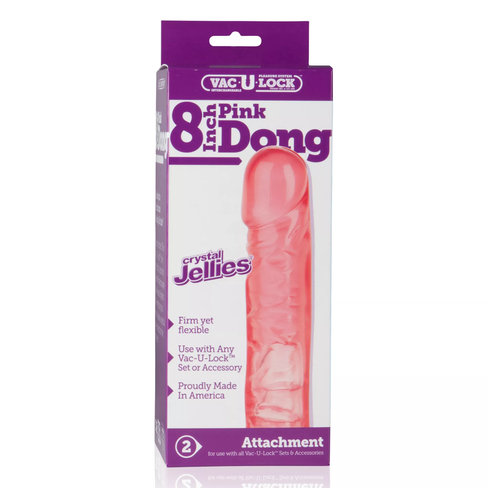 Vac-U-Lock Pink Dong Crystal Jellies Dildo - 8 Inch at Spencer's