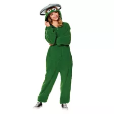 Adult Oscar the Grouch Plus Size Jumpsuit Costume - Sesame Street at Spirit Halloween