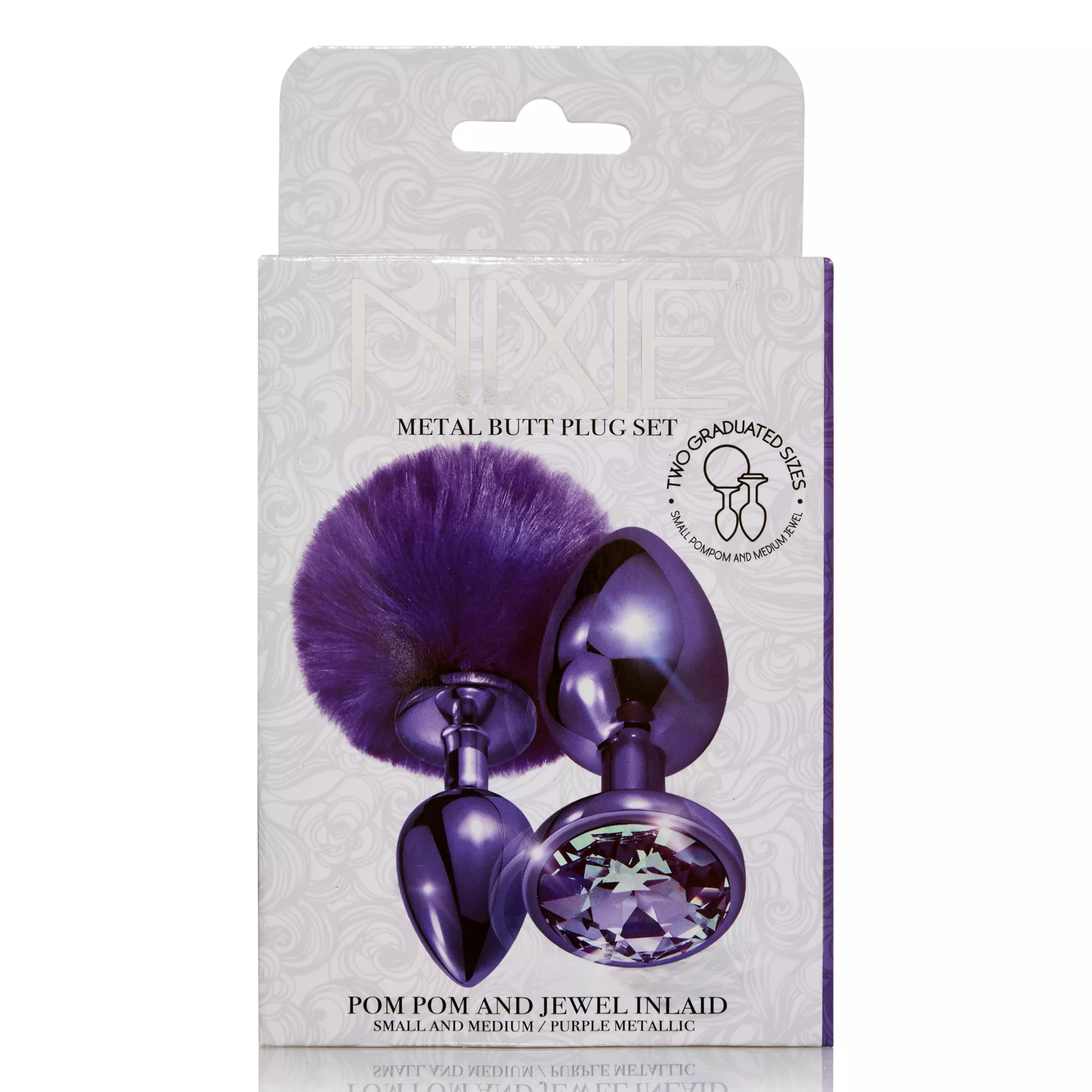 Purple Pom Pom Metal Butt Plug Set - Nixie at Spencer's