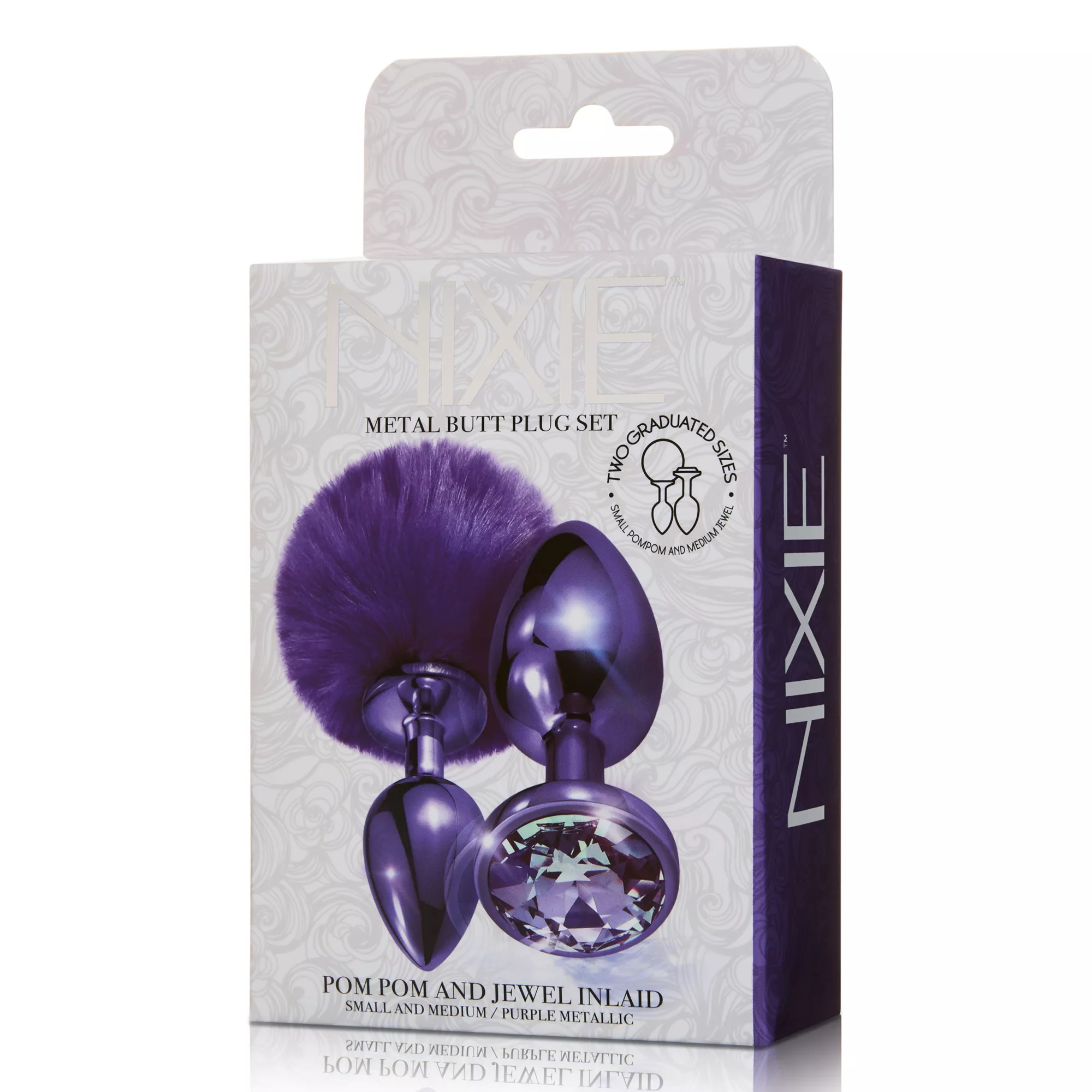 Purple Pom Pom Metal Butt Plug Set - Nixie at Spencer's