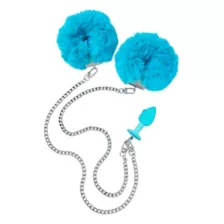 Teal Butt Plug & Fur Cuff Sex Toy Kit - Nixie at Spencer's
