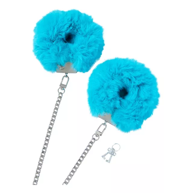 Teal Butt Plug & Fur Cuff Sex Toy Kit - Nixie at Spencer's