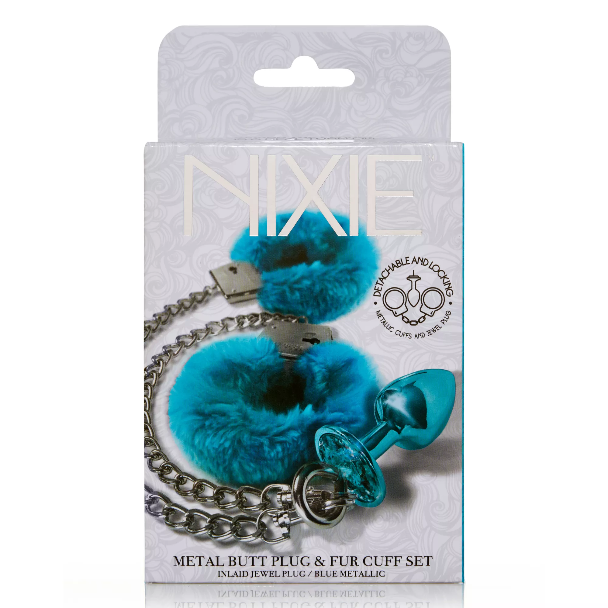 Teal Butt Plug & Fur Cuff Sex Toy Kit - Nixie at Spencer's
