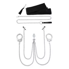 Interchangeable 8-Piece Metal Bondage Sex Toy Kit at Spencer's