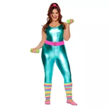 Adult Classic Barbie Plus Size Aerobics Catsuit Costume at Spencer's