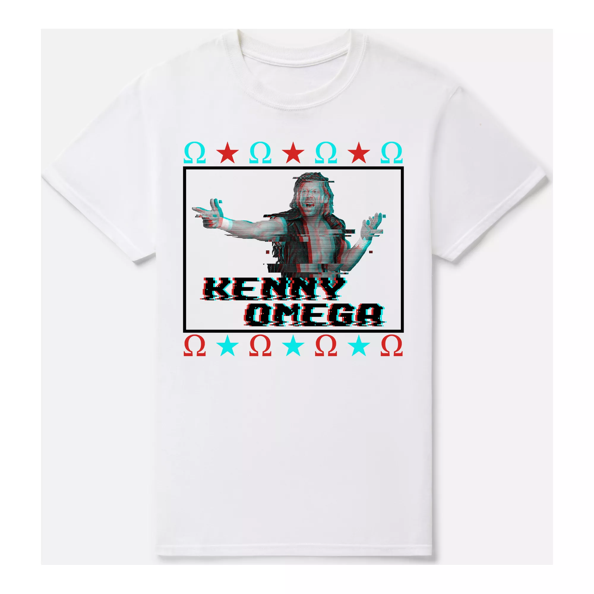 White Kenny Omega T Shirt - AEW at Spencer's