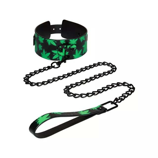 Stoner Vibes Glow in the Dark Collar and Leash at Spencer's