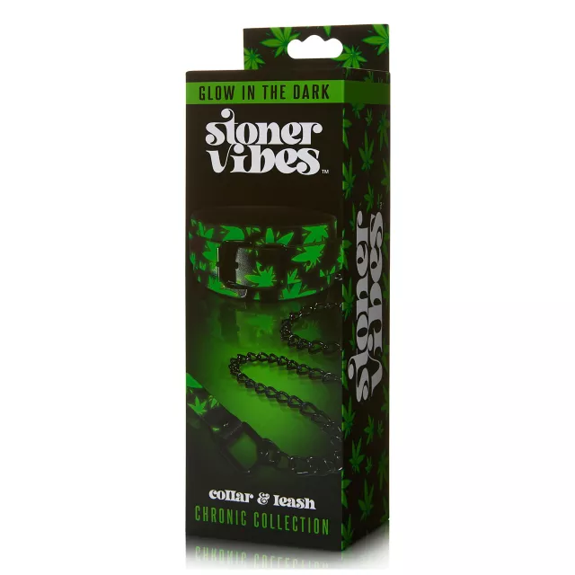 Stoner Vibes Glow in the Dark Collar and Leash at Spencer's