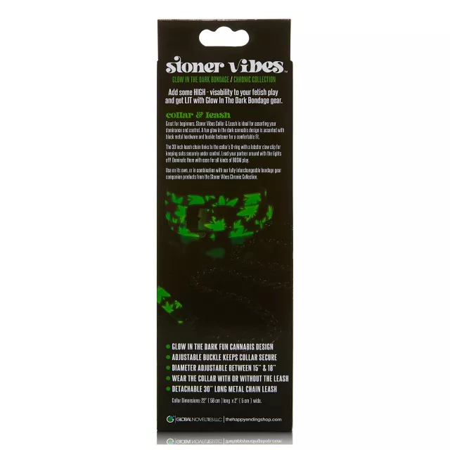 Stoner Vibes Glow in the Dark Collar and Leash at Spencer's