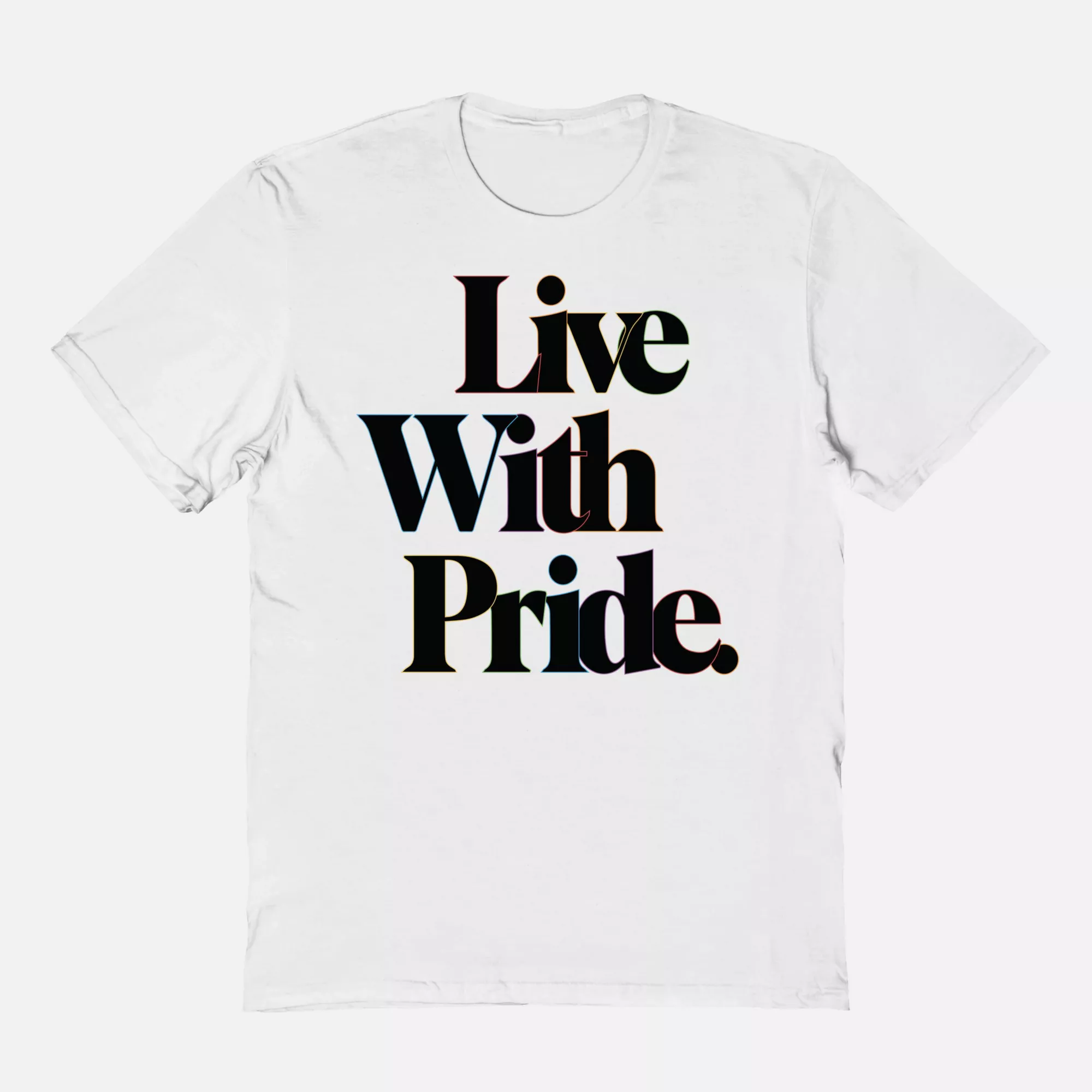 White Live With Pride T Shirt at Spencer's