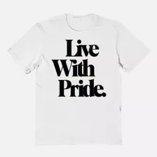 White Live With Pride T Shirt at Spencer's