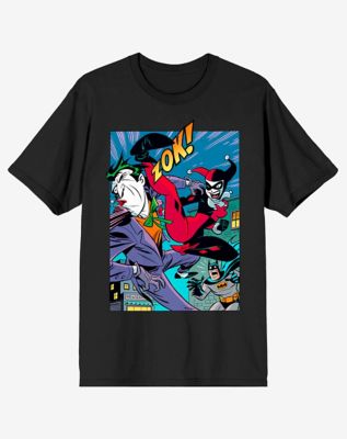 Harley Quinn and Joker Fight T Shirt - DC Comics