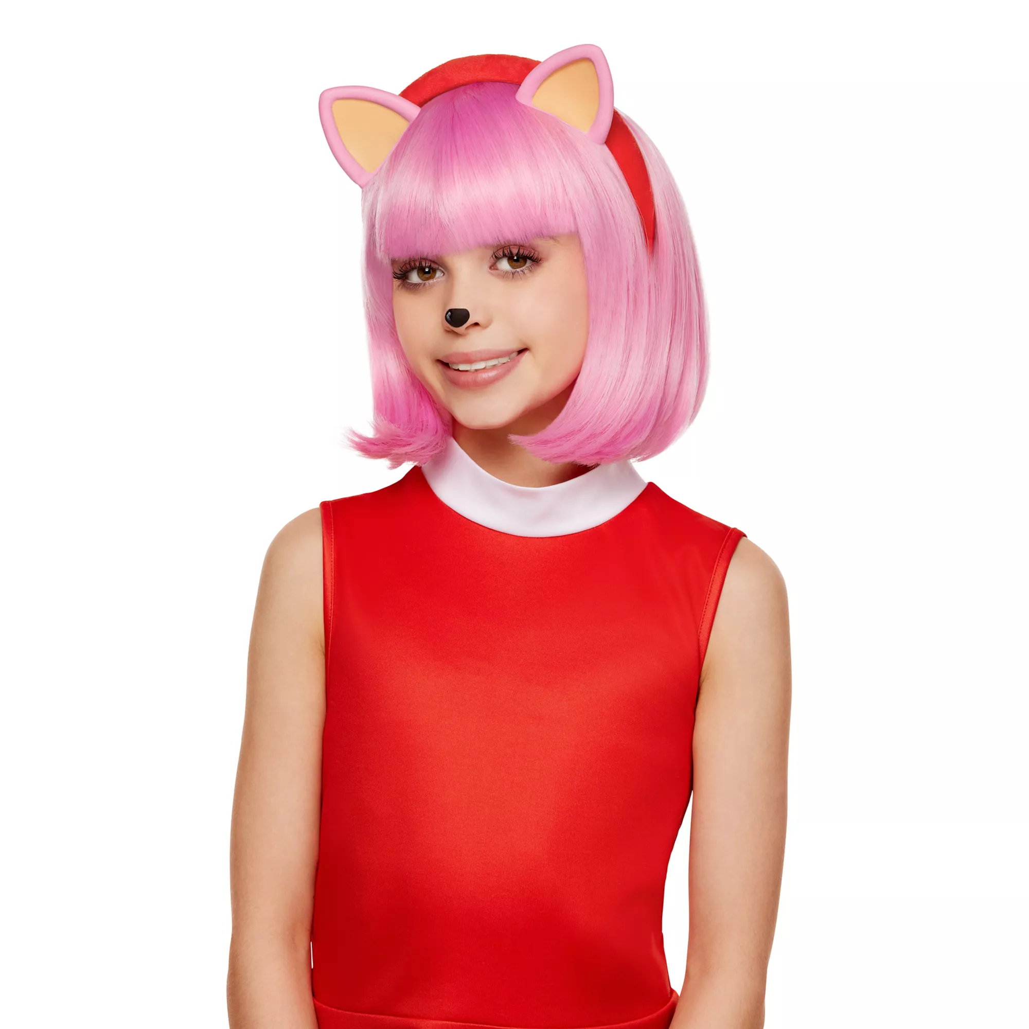 Kids Amy Rose Wig with Ears - Sonic the Hedgehog at Spirit Halloween