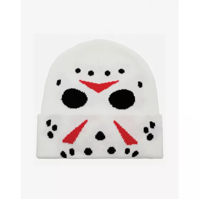 Glow in the Dark Jason Mask Beanie Hat - Friday the 13th