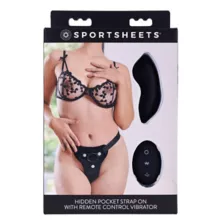 Hidden Pocket Strap-On Harness with Remote Control Vibrator at Spencer's