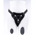 Hidden Pocket Strap-On Harness with Remote Control Vibrator at Spencer's