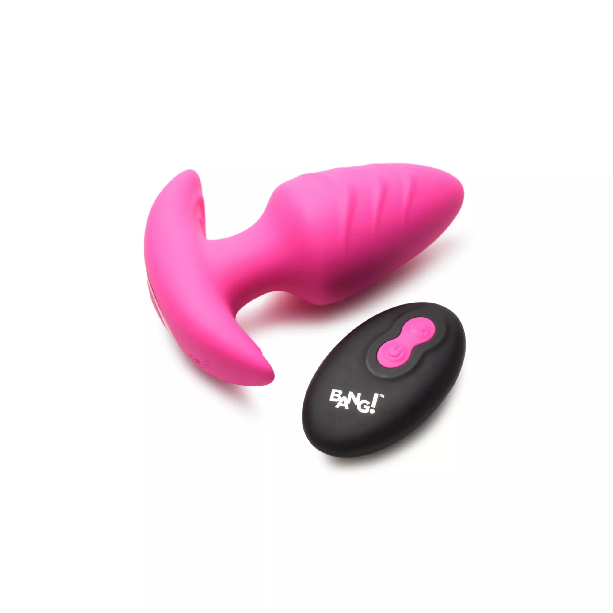 Bang Pink Remote Control Rotating & Vibrating Silicone Butt Plug at Spencer's