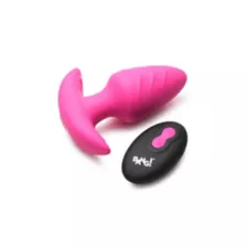 Bang Pink Remote Control Rotating & Vibrating Silicone Butt Plug at Spencer's