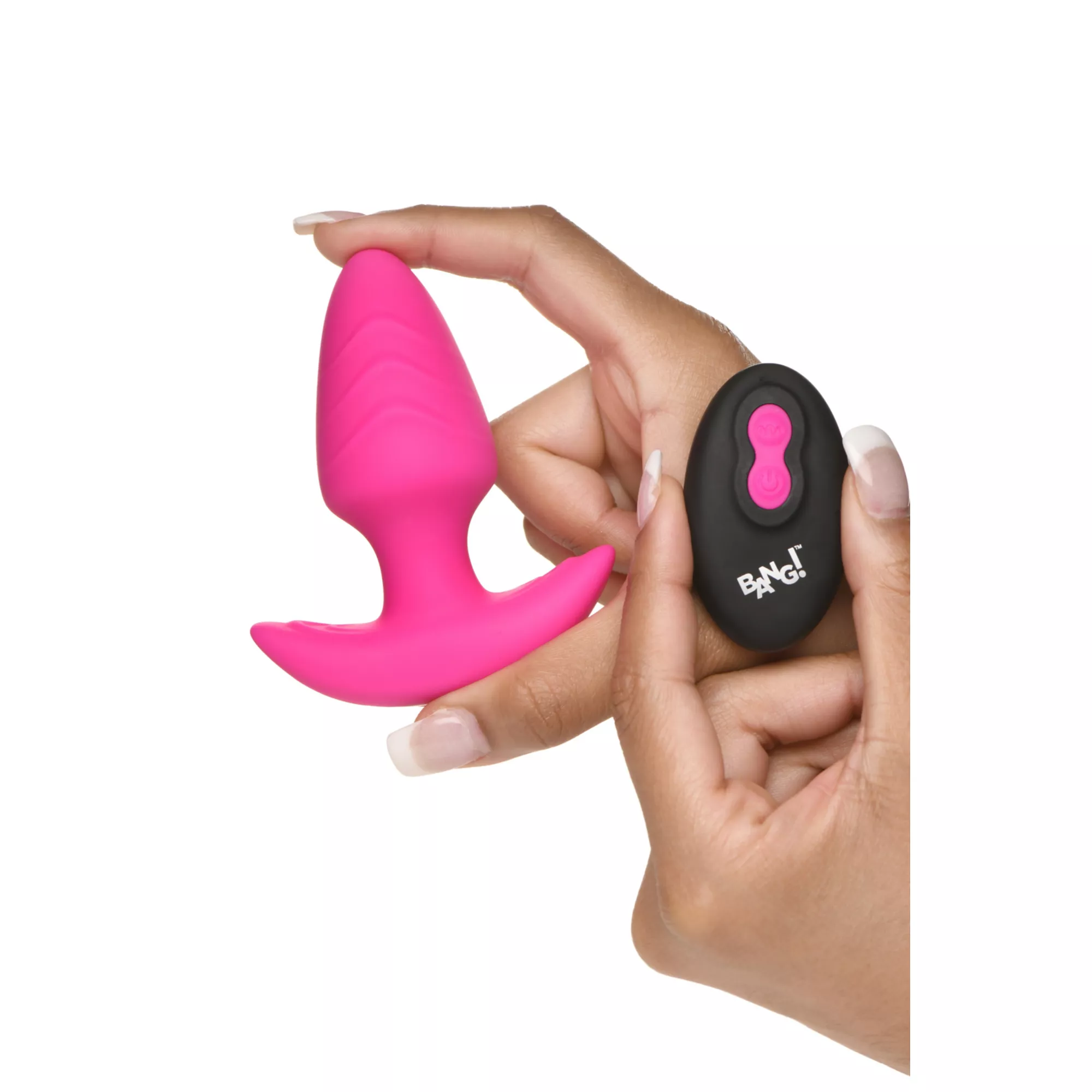 Bang Pink Remote Control Rotating & Vibrating Silicone Butt Plug at Spencer's