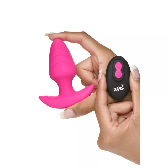 Bang Pink Remote Control Rotating & Vibrating Silicone Butt Plug at Spencer's