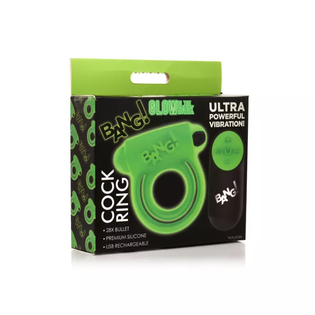 Bang Glow in the Dark Remote Control Vibrating Cock Ring at Spencer's