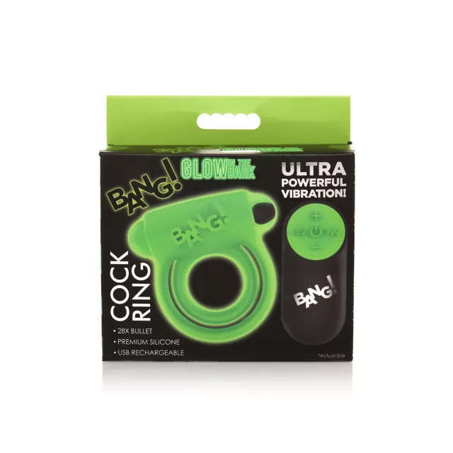 Bang Glow in the Dark Remote Control Vibrating Cock Ring at Spencer's