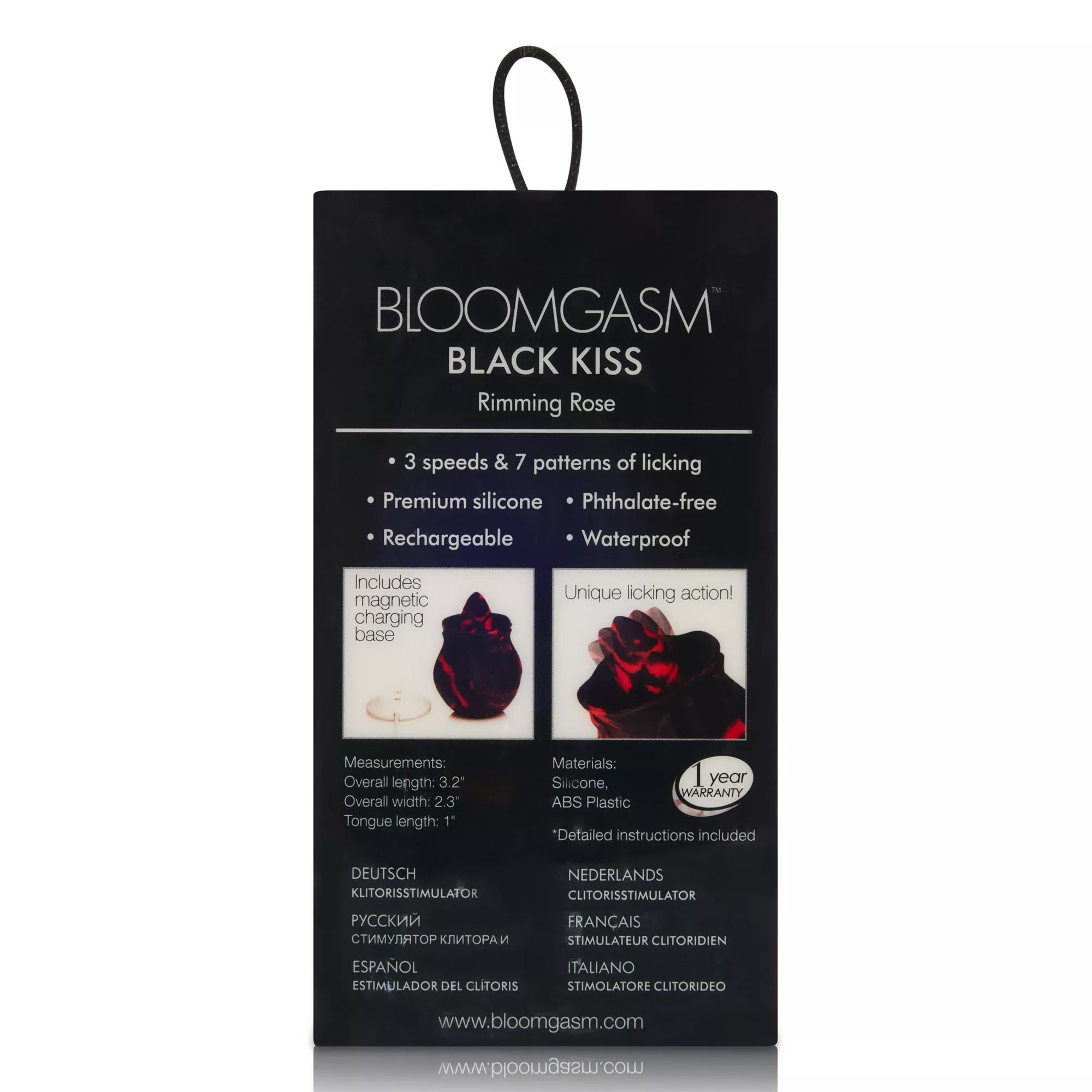 Black Kiss Rimming Rose Vibrator at Spencer's