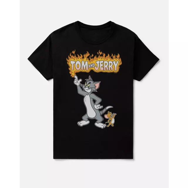 Tom & Jerry Flames T Shirt at Spencer's