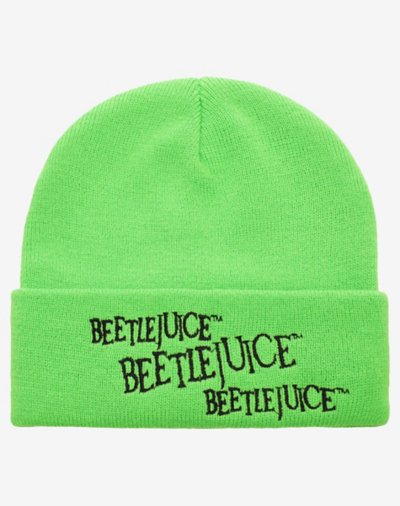 Neon Beetlejuice Cuff Beanie Hat
