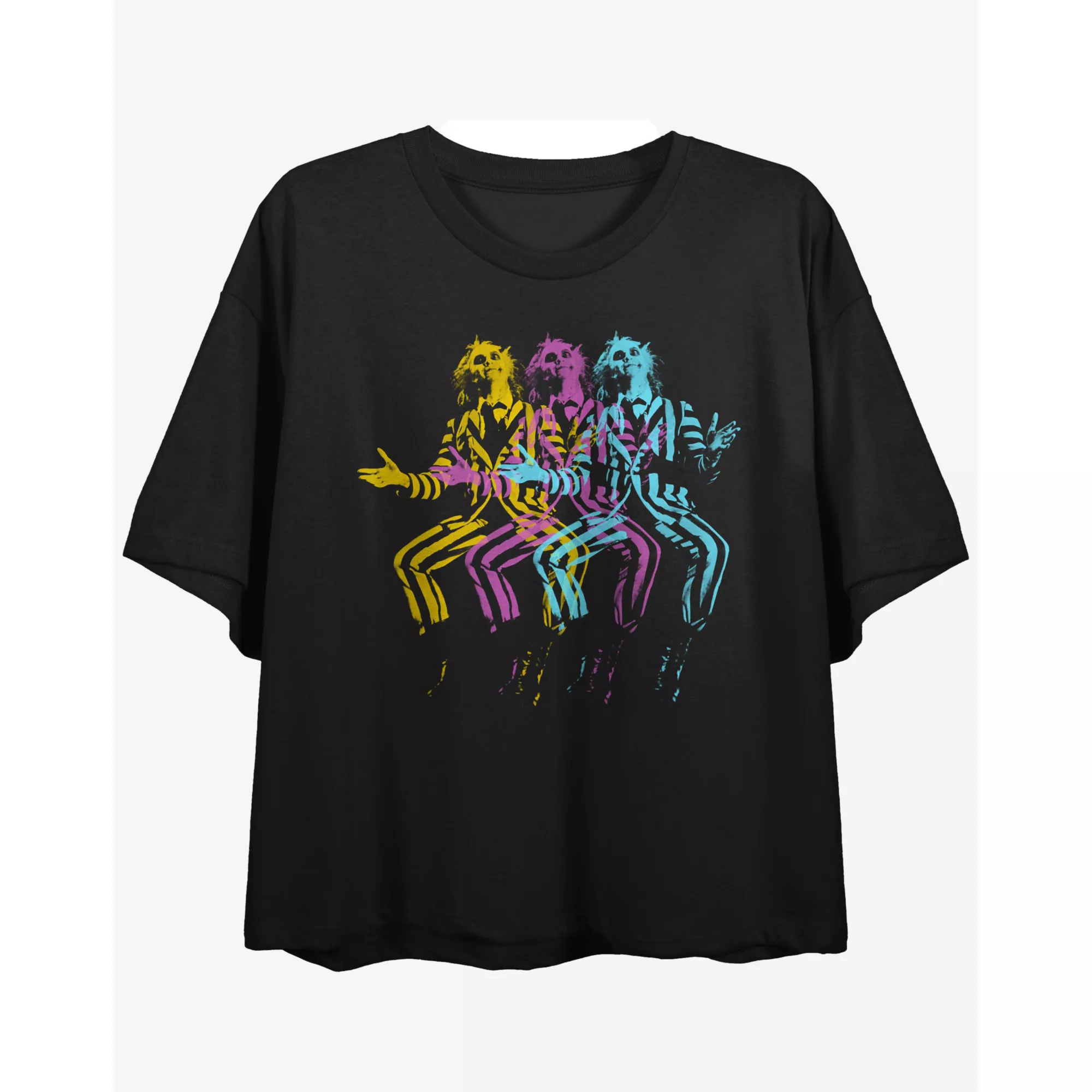 Beetlejuice Multi-Colored Montage Crop Top at Spencer's