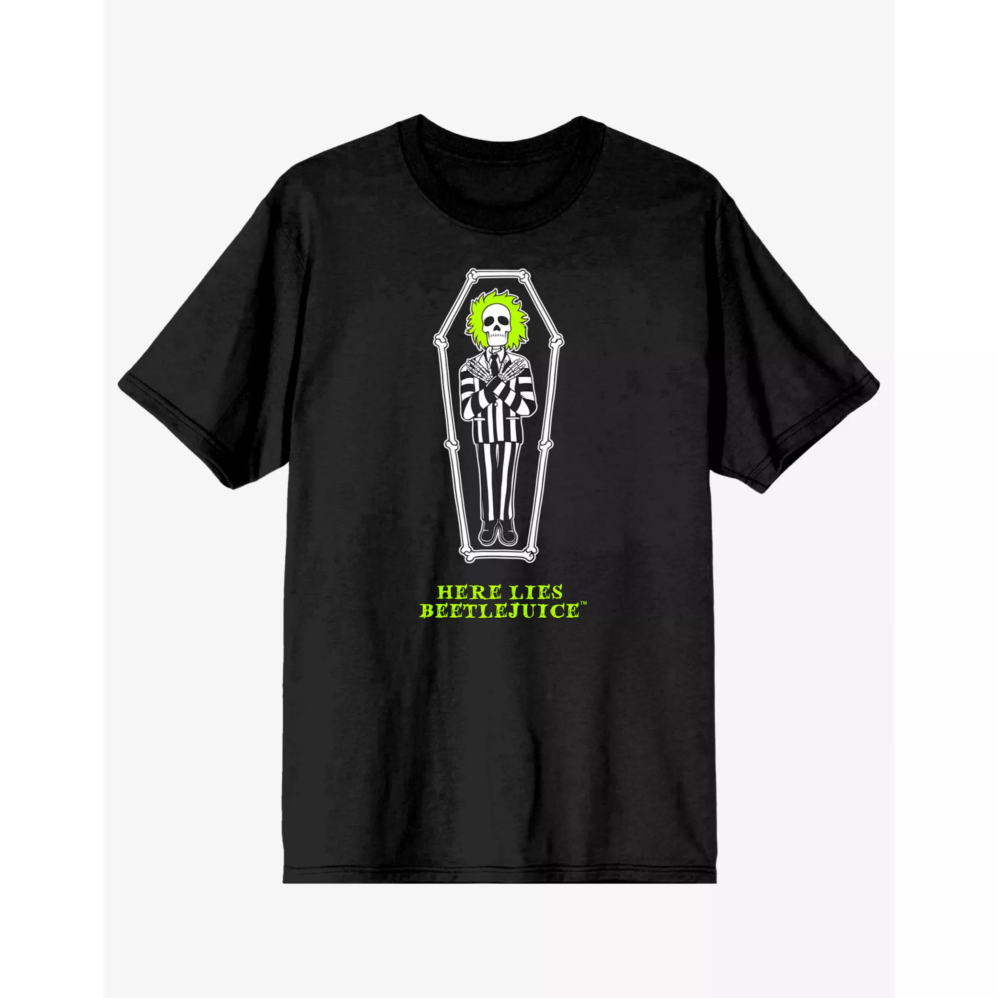 Here Lies Beetlejuice Coffin T Shirt at Spencer's