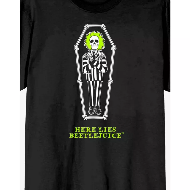 Here Lies Beetlejuice Coffin T Shirt at Spencer's