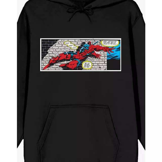 Deadpool Stuck on the Wall Comic Strip Hoodie at Spencer's