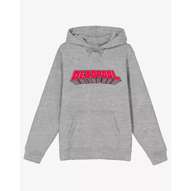 Grey Deadpool Logo Hoodie at Spencer's
