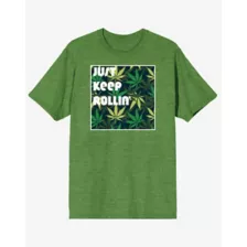 Just Keep Rollin' Green T Shirt - Kush N Chill at Spencer's