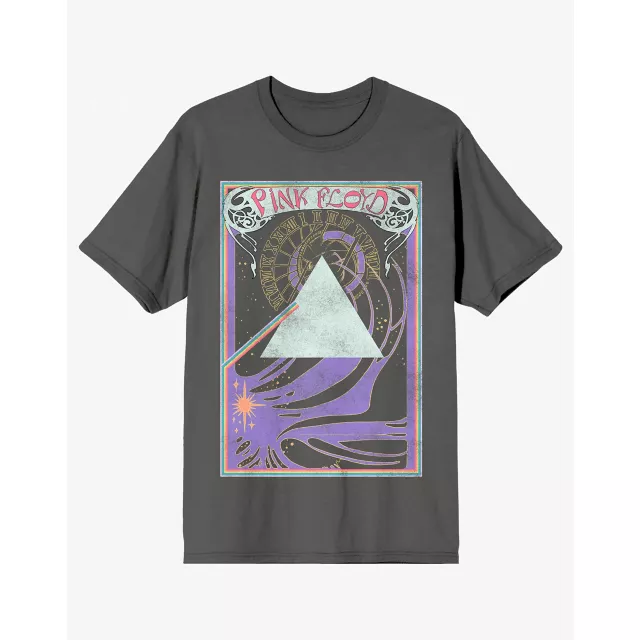Clock and Rainbow T Shirt - Pink Floyd