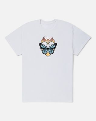 Flaming Butterfly Heart T Shirt