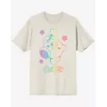 White and Rainbow Kirby T Shirt at Spencer's