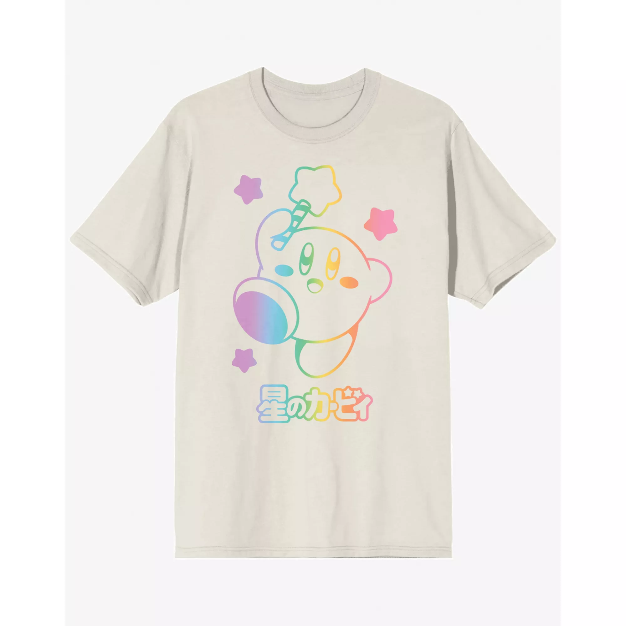 White and Rainbow Kirby T Shirt at Spencer's