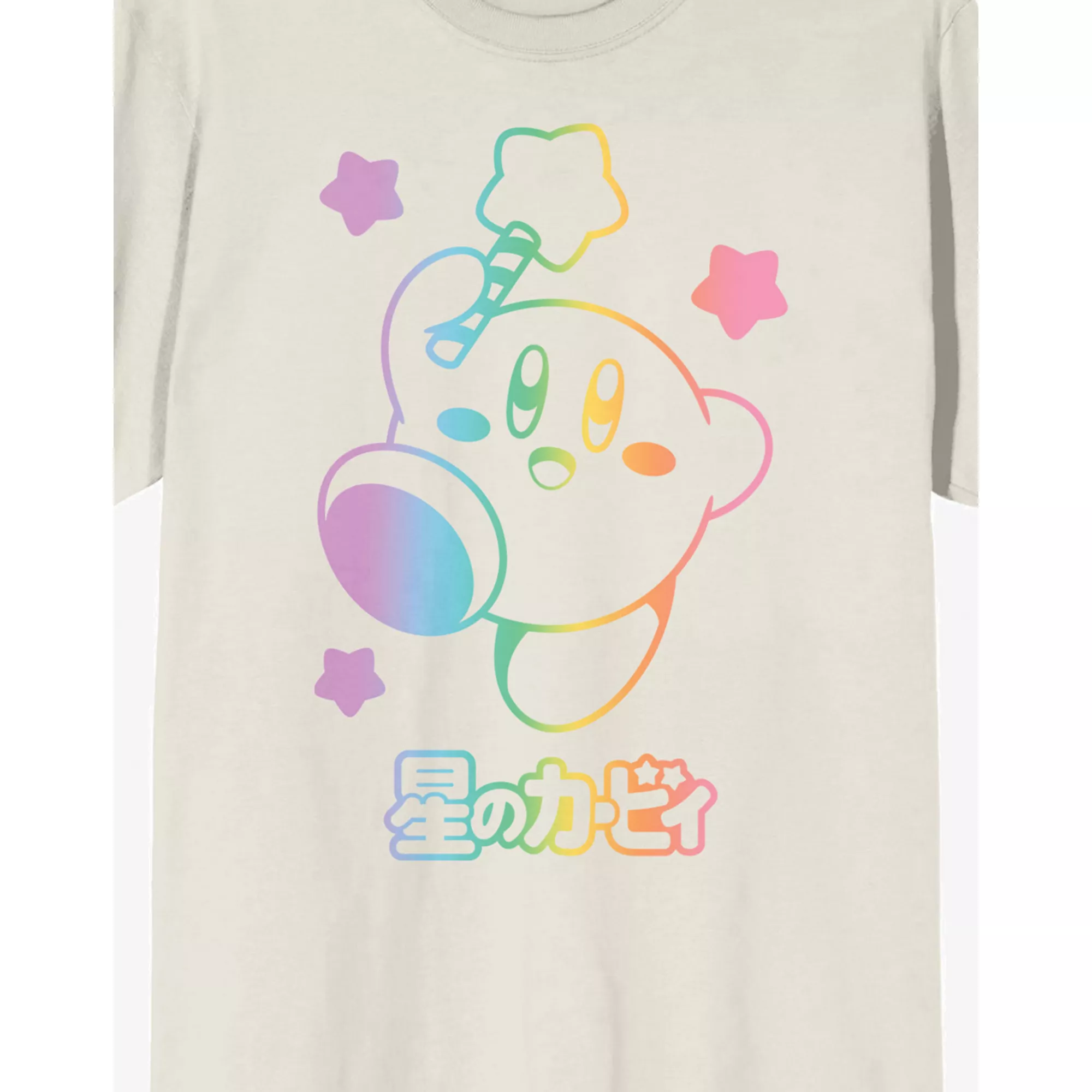 White and Rainbow Kirby T Shirt at Spencer's