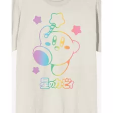 White and Rainbow Kirby T Shirt at Spencer's