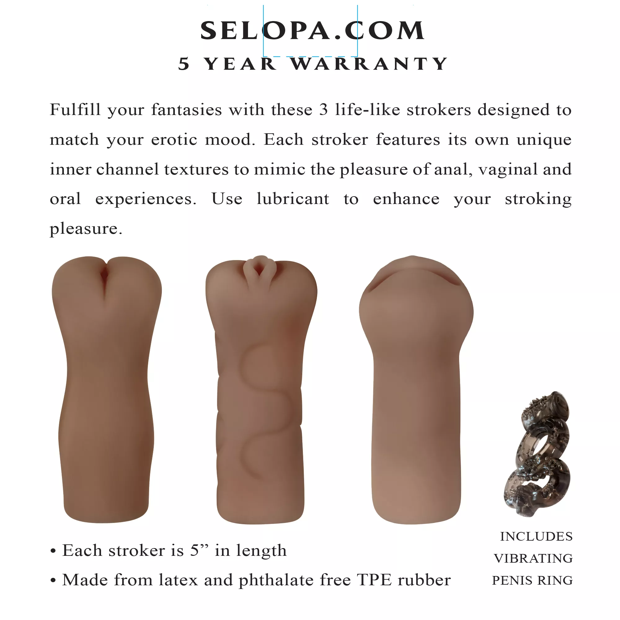 Selopa Stroker Party Pack Dark at Spencer's