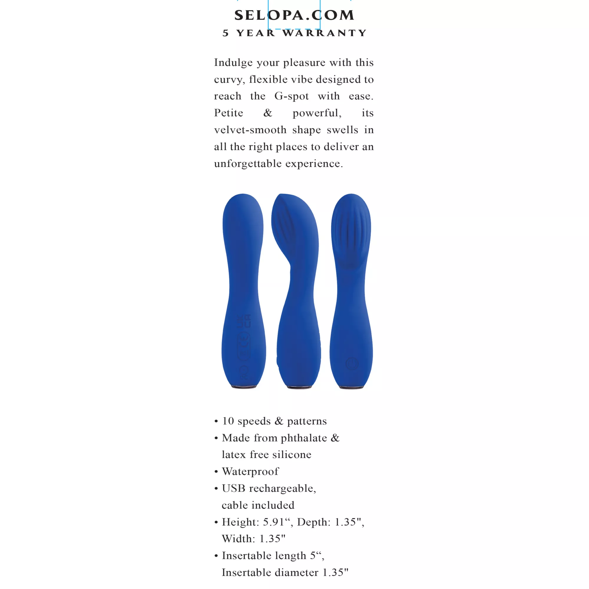 Selopa Sapphire G Vibrator at Spencer's