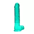 RealRock Turquoise Clear Realistic Dildo with Balls at Spencer's