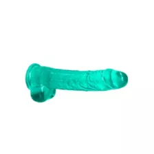 RealRock Turquoise Clear Realistic Dildo with Balls at Spencer's