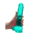 RealRock Turquoise Clear Realistic Dildo with Balls at Spencer's