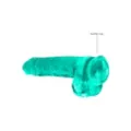RealRock Turquoise Clear Realistic Dildo with Balls at Spencer's