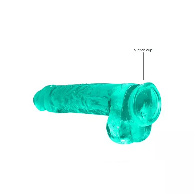 RealRock Turquoise Clear Realistic Dildo with Balls at Spencer's